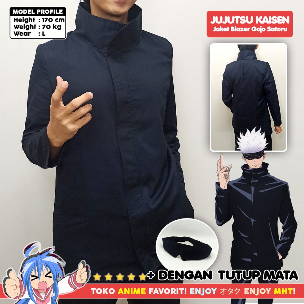 เสื้อแจ็คเก็ตอนิเมะ Gakuran Jujutsu Kaisen Gojo Satoru คอสเพลย์