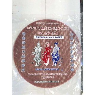 🔥แนะนำ!! ทรีเลดี้ แผ่นใบเมี่ยงเวียดนามผสมข้าวไรซ์เบอรี 340 กรัม Three Ladies Rice Berry Paper 340 g