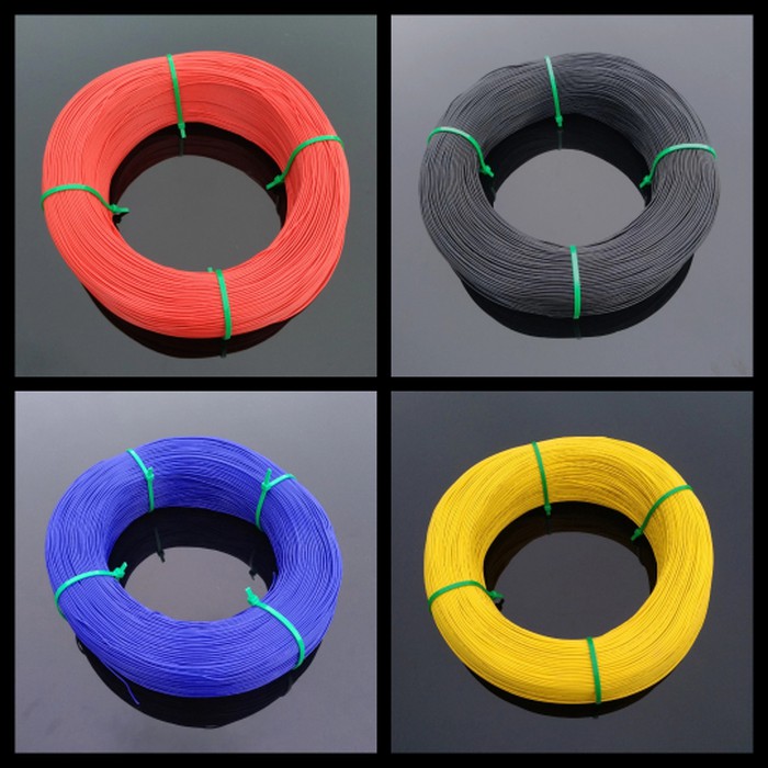 AWG 22 awg22 สายเกลียวทองแดงสีขาวขายปลีกสายจัมเปอร์ 1 เมตร