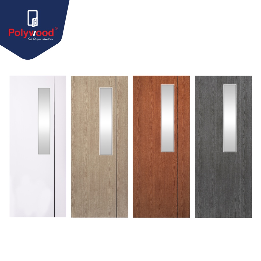 ส่งฟรี! ประตู PVC รุ่น PM-4 M-SERIES กระจกฝ้า ประตูห้องน้ำ มี 4 สีให้เลือก ประตูห้องน้ำกระจก ประตู 7