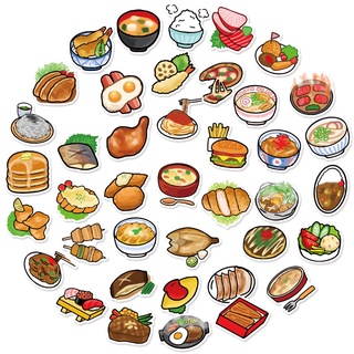 สติกเกอร์ Yummy Foods กันน้ํา สําหรับตกแต่งสมุดภาพ 40 ชิ้น