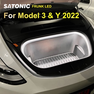 Tesla อุปกรณ์เสริมSATONIC Frunk LED Front Trunk Bright U light  Stri Modified Accessori for Tesla Model 3 Y 2022 AMD Wat