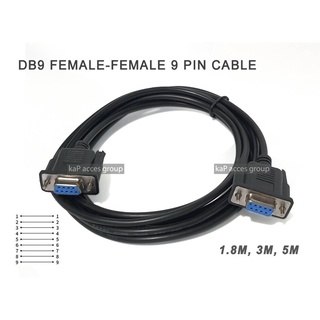 สายซีเรียล เมีย เมีย 9pin rs232 rs485 rs422 db9 serial muticord Femal Female แบบต่อสายตรงทุกเส้น 1.8/3/5เมตร