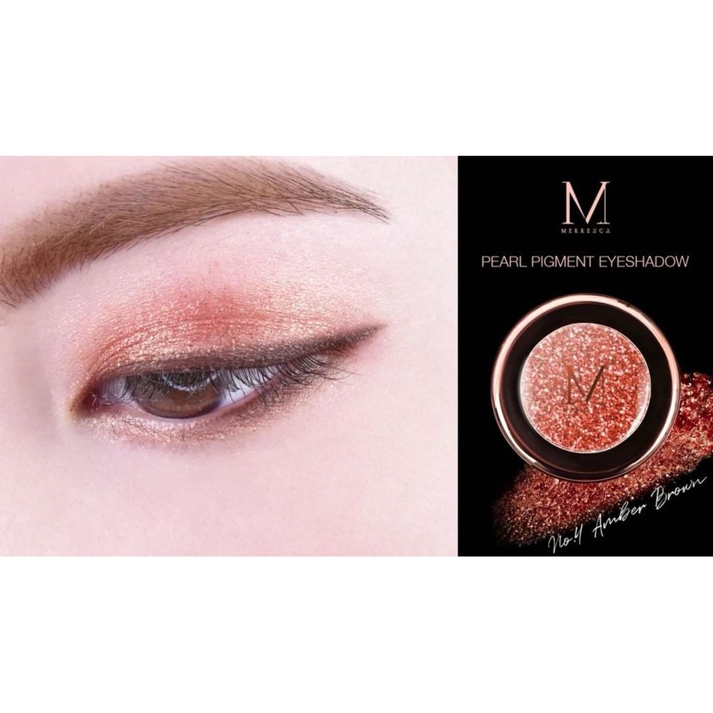 (ตลับกลม) Merrezca Pearl Pigment Eye shadow เมอเรซกา อายแชโดว์ กลิตเตอร์  Merrez'ca eye สีแน่น ชัด ติดทนนาน  1.8g. - รูปที่ 7