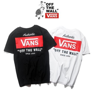 ใหม่ Vans เสื้อยืดลําลอง ผ้าฝ้าย แขนสั้น คอกลม สําหรับผู้ชาย และผู้หญิง