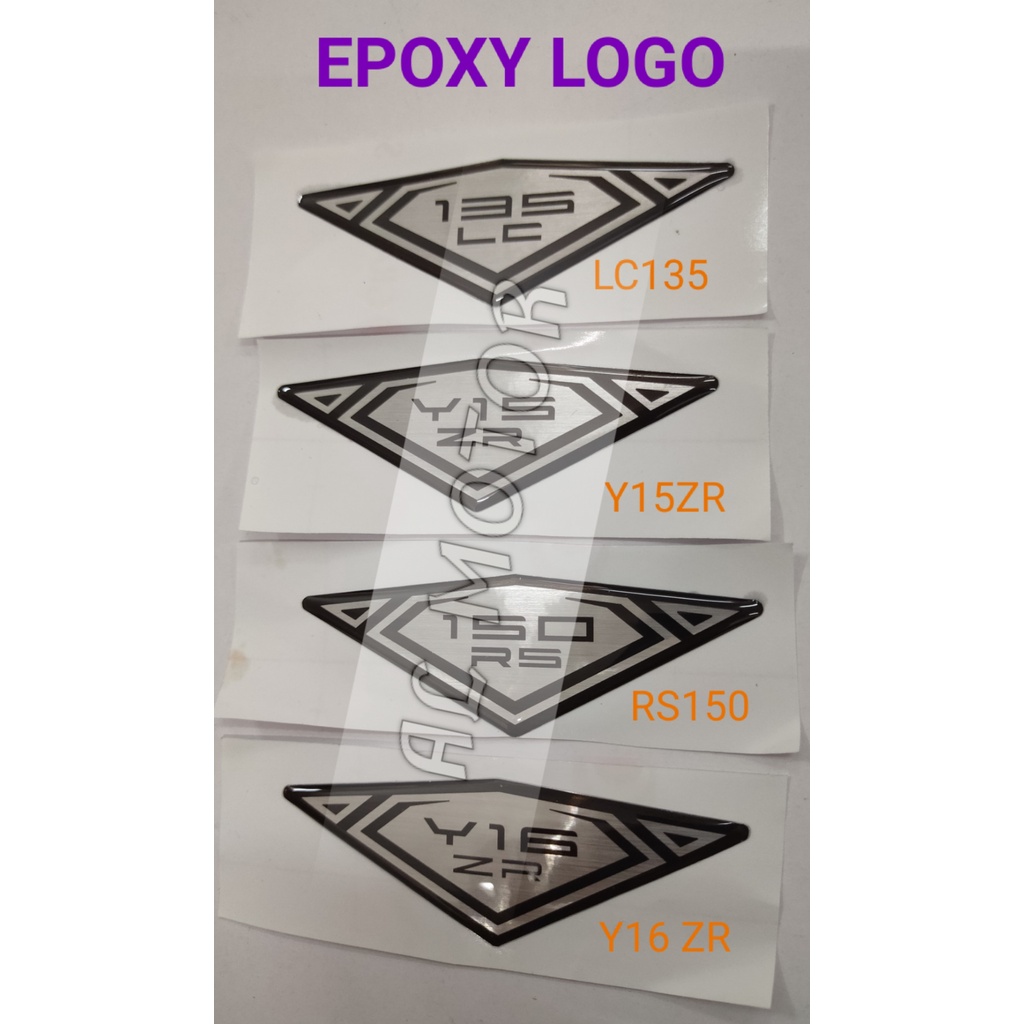 [ สติ๊กเกอร์ EPOXY ] HONDA RS150 YAMAHA Y16ZR / Y15ZR / LC135 LOGO EMBLEM TIMBUL