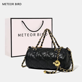 Meteor BIRD กระเป๋าสะพายไหล่ สะพายข้าง ทรงกระบอก ใบเล็ก แต่งสายโซ่คล้อง แฟชั่นฤดูร้อน สําหรับผู้หญิง