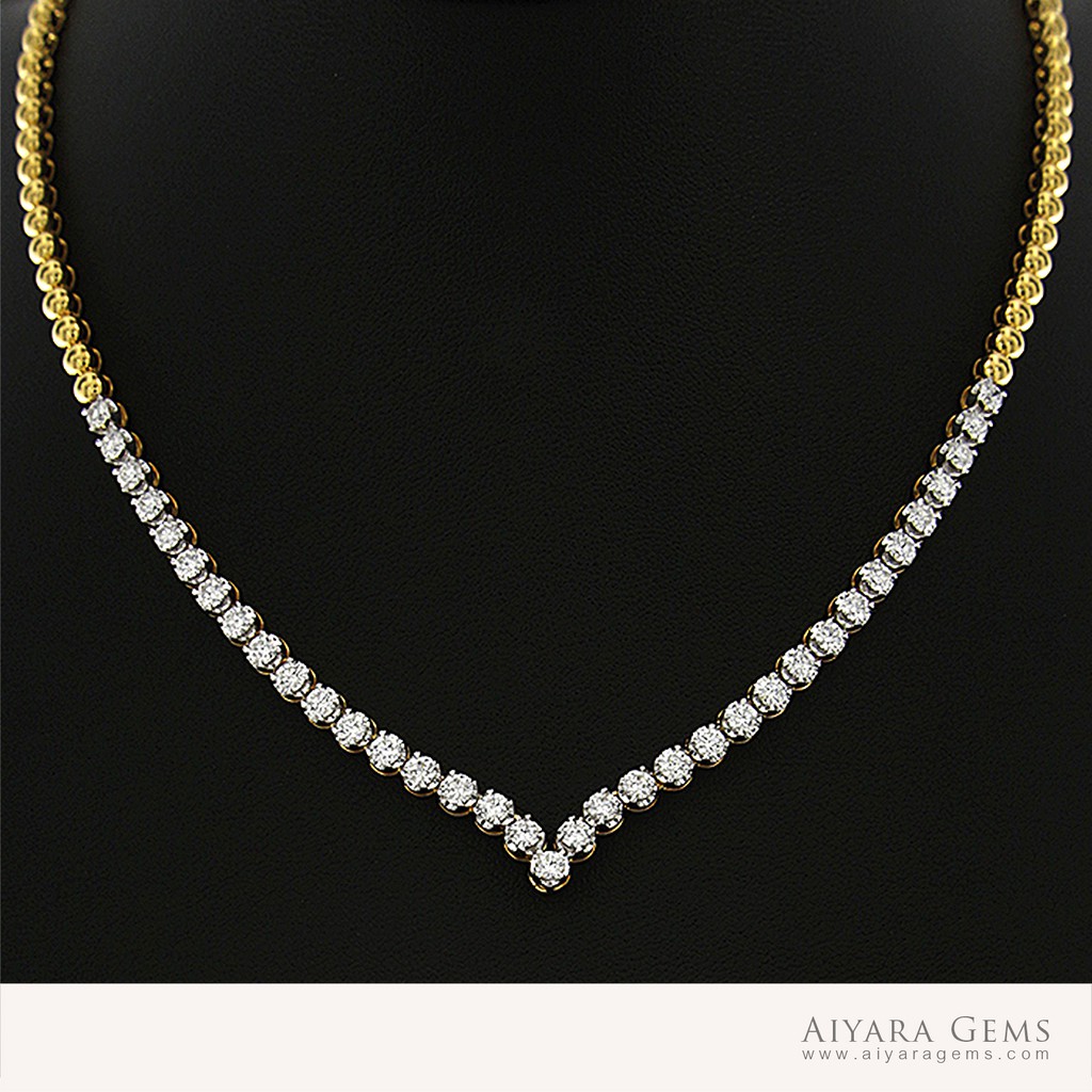 สร้อยคอเพชรแท้ 3.65  กะรัต  น้ำ  98 VVS2 (SN-02052)