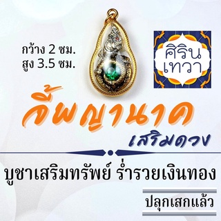 จี้พญานาค ประทานทรัพย์ บูชาร่ำรวยเงินทอง รหัส NC-104 นาคราช เสริมดวง ปลดหนี้ ค้าขายดี องค์ขาว องค์รมดำ คริสตัลเขียว