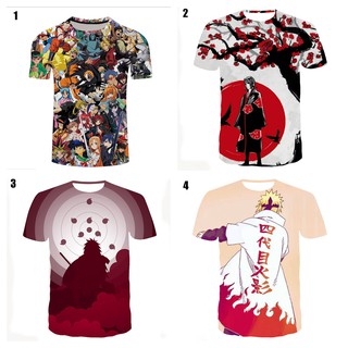 เสื้อยืดแขนสั้น คอกลม พิมพ์ลายอนิเมะนารูโตะ Sasuke 3 มิติ แฟชั่นฤดูร้อน สําหรับนักเรียนวัยรุ่น