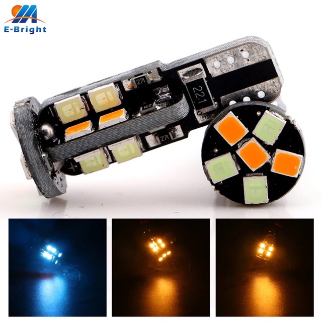 หลอดไฟ 2 สี ขั้ว T10 เฉพาะหลอด สลับขั่ว2 สี ชุด2หลอด