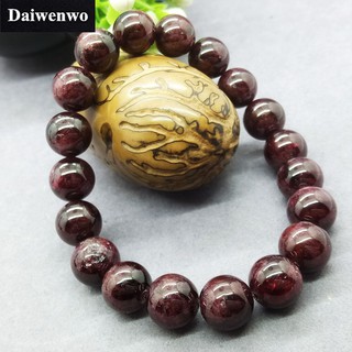 Garnet bracelet หินธรรมชาติ Syenites โกเมนลูกปัดสร้อยข้อมือเสน่ห์ขายส่งของขวัญ 6-12 มม.