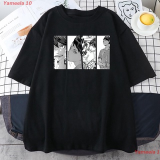 เสื้อยืดผ้าฝ้ายพิมพ์ลายแฟชั่นYameela 10 2022 Ts Haikyuu เสื้อยืดลําลองแฟชั่นสําหรับผู้ชายผ้าฝ้ายแขนสั้นคอกลมพิมพ์ลายตัวอ