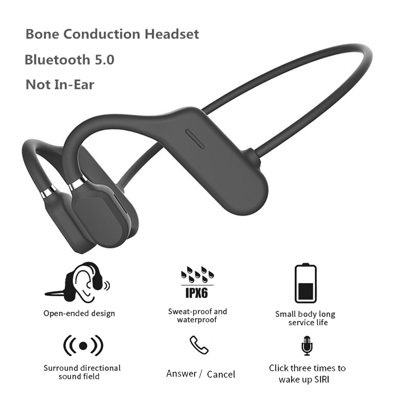 2020 New Bone Conduction Headphones Bluetooth 5.0 Wireless Not In-Ear ...