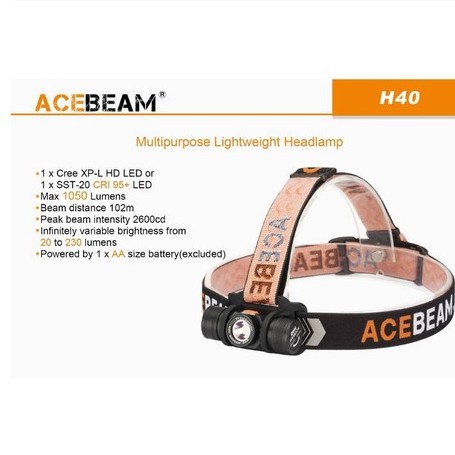 ไฟฉายคาดหัว Acebeam H40