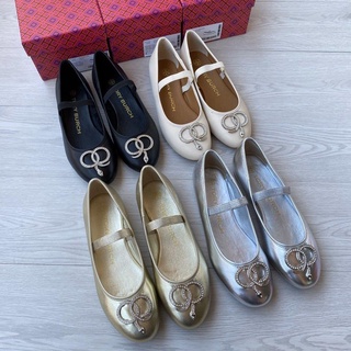 Tory Burch Mary Jane boat shoes lambskin ballerina toe shoes flat dancer footwear