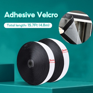 KING 2Roll/Pack【15.75ft】 ทนทาน ติดด้วยตนเอง ไนลอน Velcro ตะขอ และห่วงเทปรัด สามารถใช้ซ้ำได้