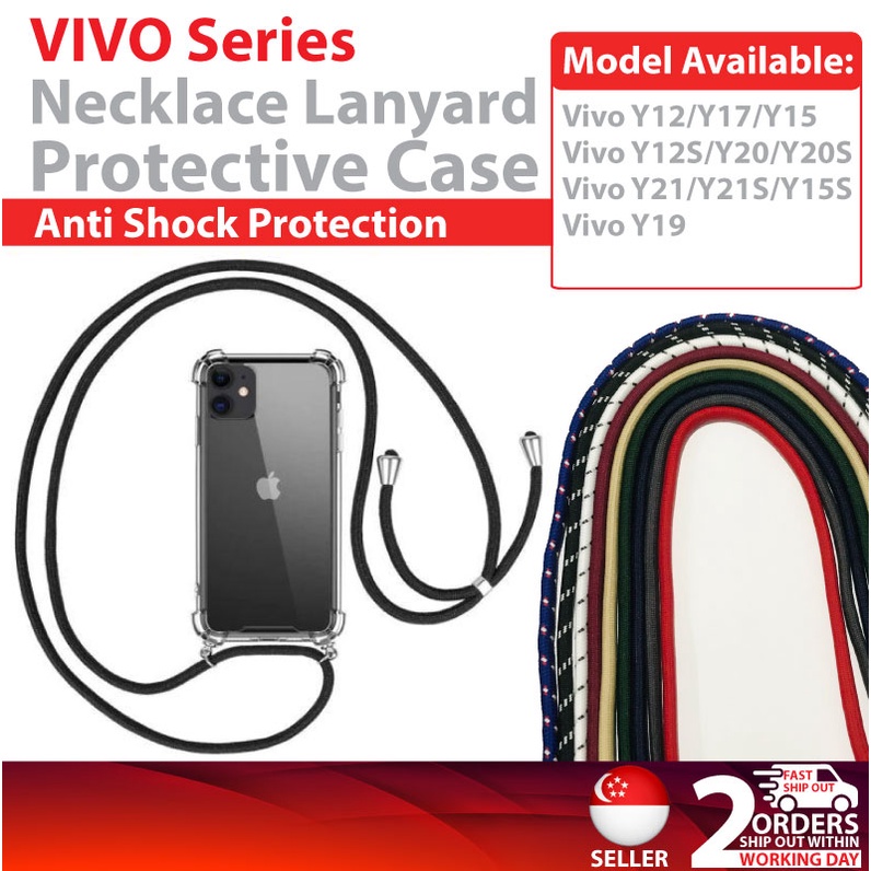 VIVO Y12 Y15 Y15S Y17 Y20 Y20S Y21 Y21S สร้อยคอ Anti Shock Proof Case ไหล่ปรับสาย