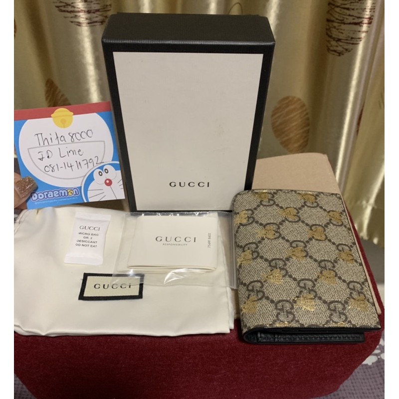 Gucci Bee Print Gg Supreme Wallet friendly brands ThaiPick