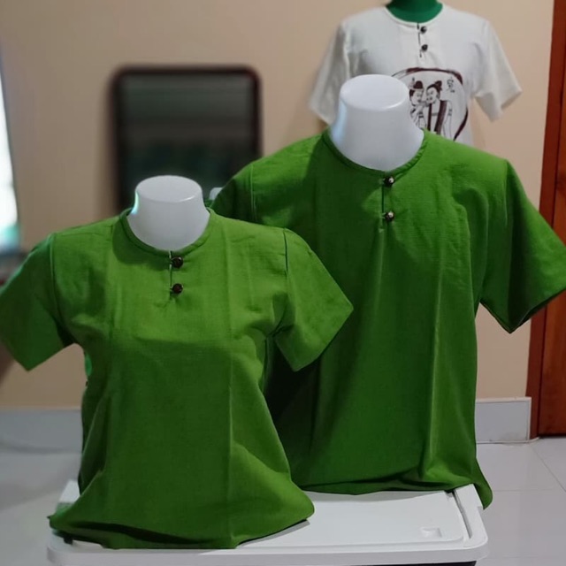 เสื้อพื้นเมืองผ้าฝ้าย ผ้าชินมัย สีเขียว