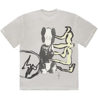 ใหม่พร้อมส่ง ของแท้ Cactus Jack x KAWS for Fragment Tee Aged Yellow Colorway