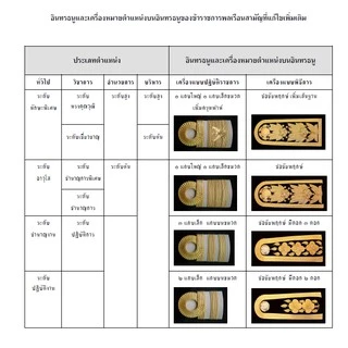 อินทรธนูพลเรือนชุดขาว ระดับ 7-8 (ชำนาญการ,ชำนาญการพิเศษ) หรือบ่าช่อชั้นพิเศษ