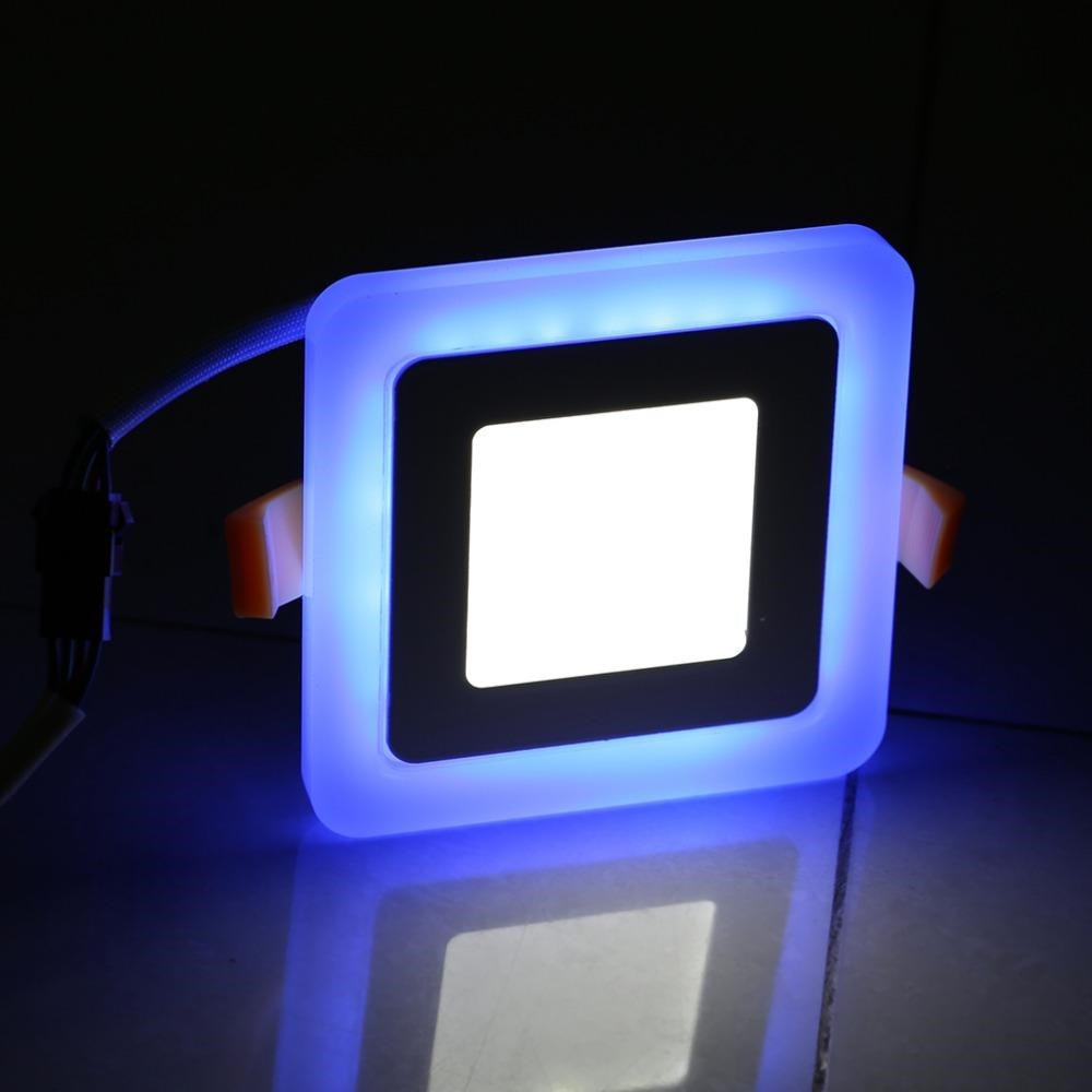 โคมดาวน์ไลท์ LED Panel Light Skyblue หน้ากลม 2 สีในหนึ่งเดียว โคมไฟในบ้านสำนักงานร้านอาหาร