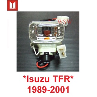 1 คู่ ไฟแก้มคริสตัล ISUZU TF TFR 1989 - 2001 อีซูซุ ทีเอฟอาร์ มังกรทอง ไฟเลี้ยวข้าง พร้อมขั้วและหลอดไฟ ไฟแก้มเพชร