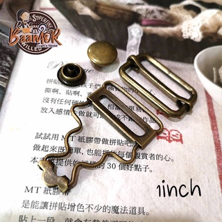 1inch ตัวล็อค สายเอี๊ยม ตัวเลื่อนสาย ตัวเลื่อน เหลี่ยม ตัวล็อค เอี๊ยม สีทองรมดำ ขนาด 2.8x4 cm รุ่นบาง