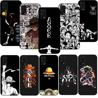 เคสโทรศัพท์ซิลิโคน TPU แบบนิ่ม ลาย SL35 อนิเมะ One Piece Luffy สีดํา สําหรับ Realme C2 C3 C11 C12 C15