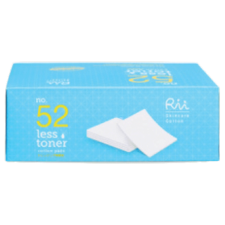 สำลีแผ่น RII 52 Less Toner Cotton Pads 60 แผ่น #สีฟ้ากล่องเล็ก