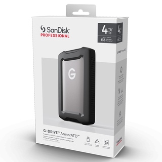 SanDisk Professional 4TB G-DRIVE ArmorATD, Rugged, Durable portable external HDD, Up to 135MB/s,  USB-C (5Gbps), USB 3.2 Gen 1 (SDPH81G-004T-GBAND) ประกัน Synnex 3 ปี