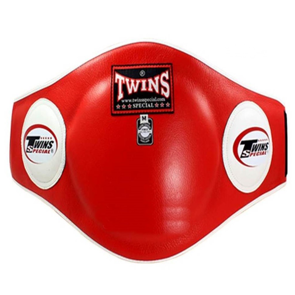 เป้าท้องทวินส์ หนังแท้ สีแดง (size M,L) Twins special Belly Protector BEPL2 Red Training Muay Thai M