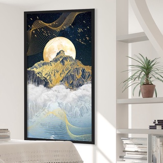 SB Design Square รูปพร้อมกรอบ DoseArt รุ่น Vertical Mountain 40x80 cm (43x83 ซม)