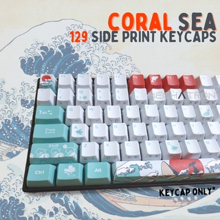 [Thai Keycaps] Coral Sea Thai Keycap Side Print Set ปุ่มคีย์บอร์ด ภาษาไทย PBT Dye-Sub 129 คีย์แคป Mechanical Keyboard