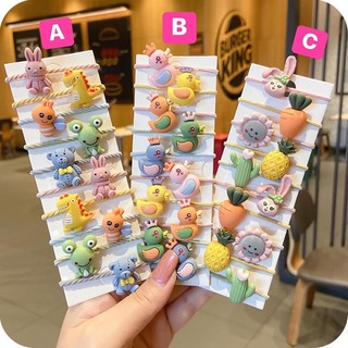 ยางรัดผม 1แผง 10เส้น 10ลาย รัดผมเด็กได้ผู้ใหญ่ก็ได้