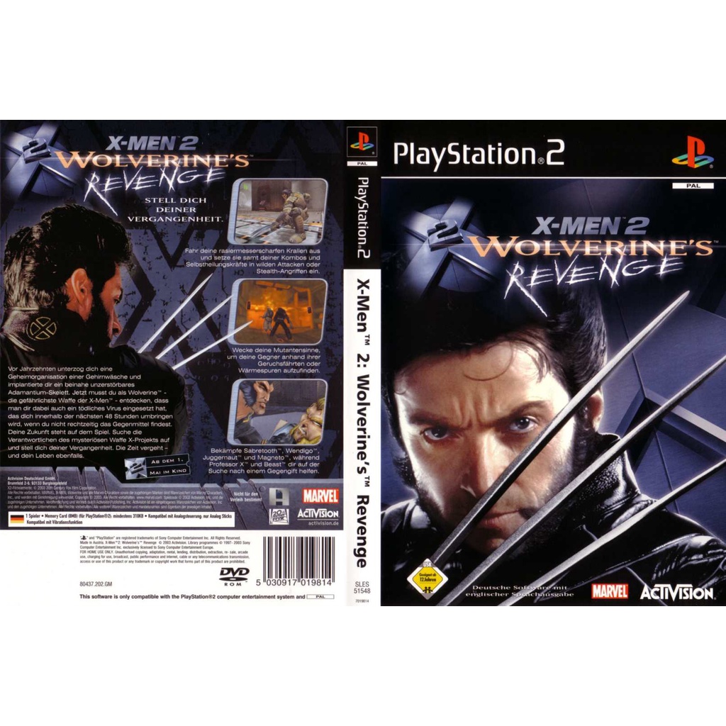 แผ่นเกมส์ PS2 X-Men 2 - Wolverine's Revenge   คุณภาพ ส่งไว (DVD)