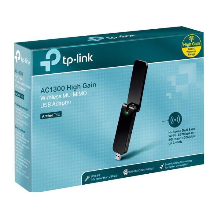 TP-LINK (ยูเอสบีไวไฟ) Wireless Adapter USB Dual AC1200/AC1300 (ARCHER-T4U)