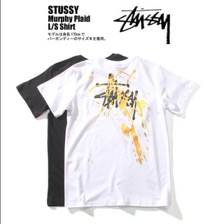 ถูกสุดๆเสื้อยืด Unisex Stussy เสื้อยืดแขนสั้นคลาสสิคทองทองสาดรหัสเต็ม