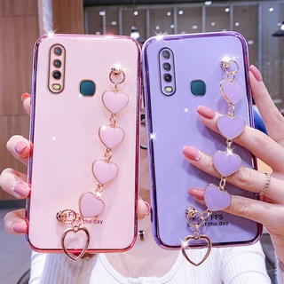 เคสวีโว่ y11 เคส vivo Y11 y12 y15 y17 Y19 เคสโทรศัพท์มือถือซิลิโคนพร้อมสายรัดข้อมือสําหรับ vivo y11 y12 y15 y17 Y19