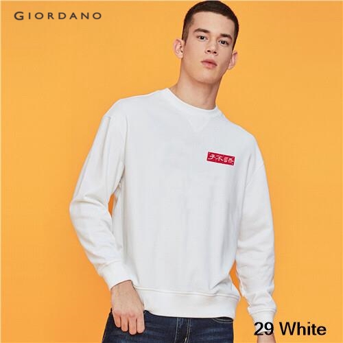 GIORDANO UNISEX Printed crewneck sweatshirt 91099686