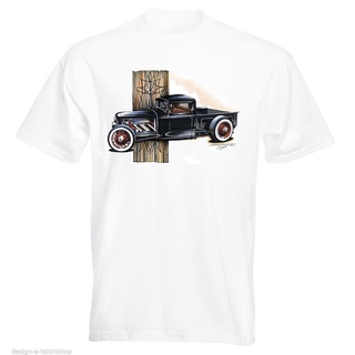 2019 ขายดี เสื้อยืดลําลอง ผ้าฝ้าย 100% แขนสั้น พิมพ์ลาย 30s Pick Up Hot Rat Truck Muscle V8 สําหรับผู้ชายสามารถปรับแต่ง