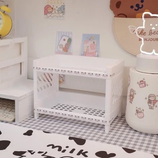 GaGiNang แถมฟรีสติ๊กเกอร์ ชั้นวางของ 2 ชั้น ชั้นเก็บเครื่องเขียน ชั้นวางเครื่องสำอาง