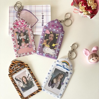เคสพวงกุญแจ รูปเสือดาว วัวน่ารัก 2 ช่อง สําหรับใส่บัตรรถบัส เครื่องเขียน โรงเรียน