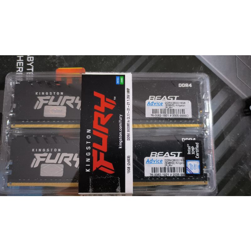 Kingston Fury Beast DDR4 16gb(8x2) Bus3600 CL17