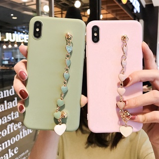 เคสโทรศัพท์มือถือ TPU นิ่ม แบบป้องกัน ลายหัวใจ พร้อมสายคล้องมือ สําหรับ VIVO Y15S Y11 Y12 Y15 Y17 S1 Pro V11 V11i V15 V17 V19 ENO V20 Se V21 V21E 4G V23