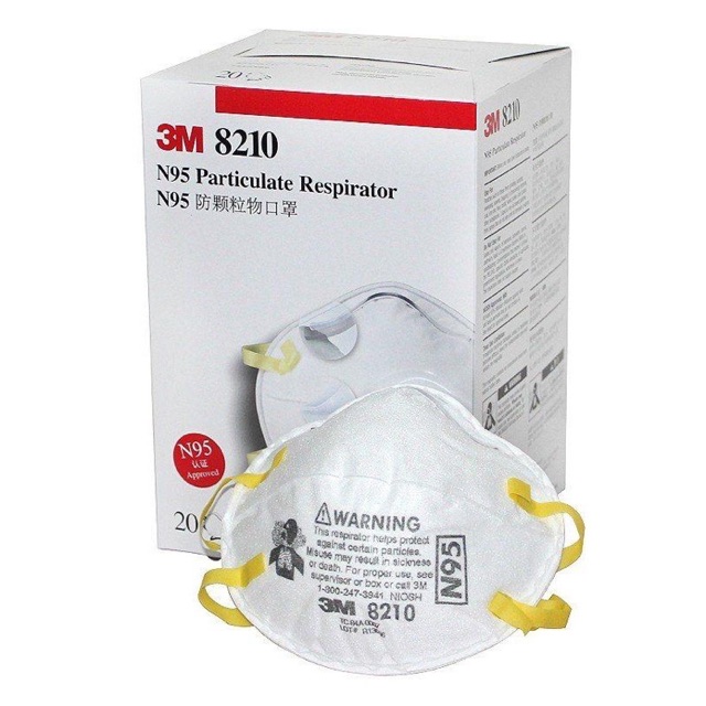 (ส่งจากร้านใน 24 ชม.)3M 8210 N95 หน้ากากป้องกันฝุ่น Particulate Respirator PM2.5