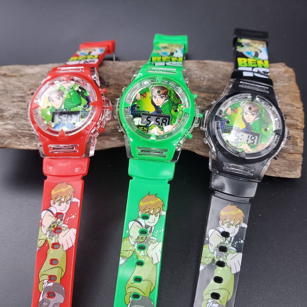 นาฬิกาเบ็นเท็น ben10  นาฬิกามีไฟวิ่งเปลี่ยนสี มีเสียงดนตรี