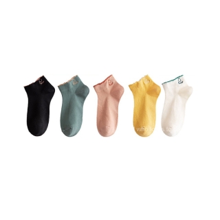 พร้อมส่ง ถุงเท้าข้อสั้น สีพื้น สไตล์เกาหลี สำหรับผู้หญิง SK5570