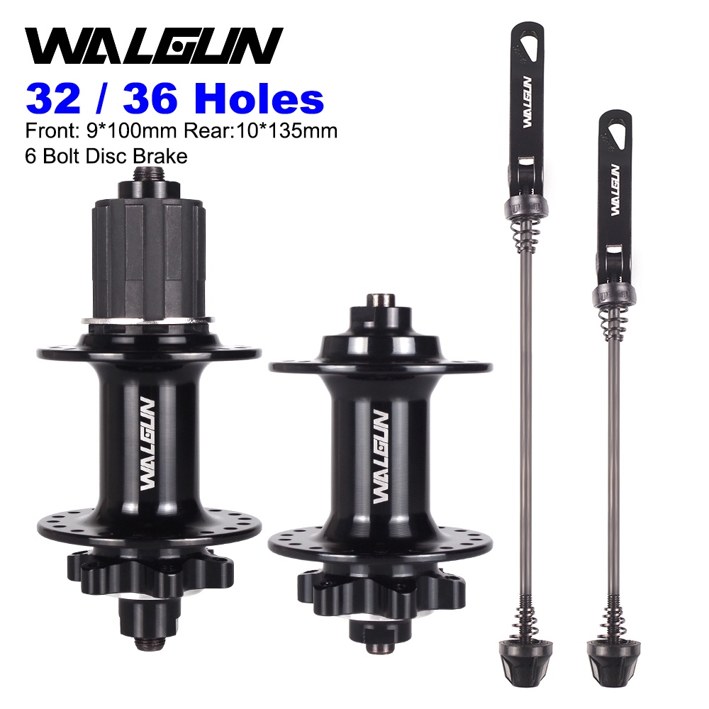 WALGUN MTB ดุมจักรยาน 135 มม.MTB จักรยานด้านหน้าด้านหลัง hubs quick release ชุด 32H 36H ดิสก์เบรก HUB สําหรับ 8 9 10 11 ความเร็วจักรยานอะไหล่